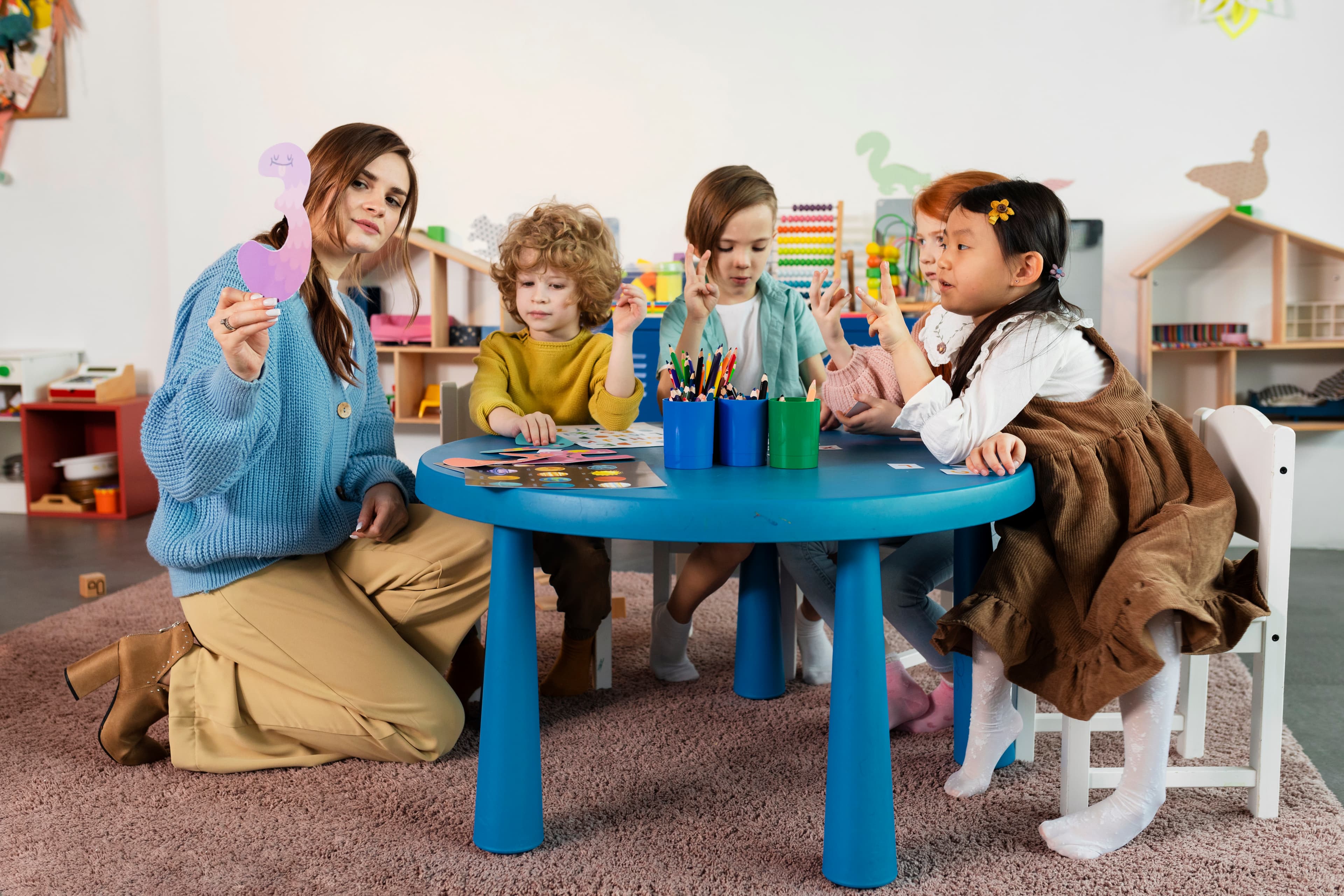 Children sitting together at a table